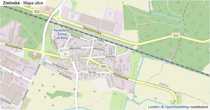 Zminská - mapa ulice