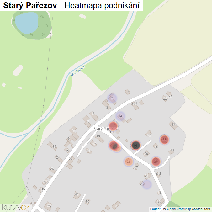 Mapa Starý Pařezov - Firmy v části obce.