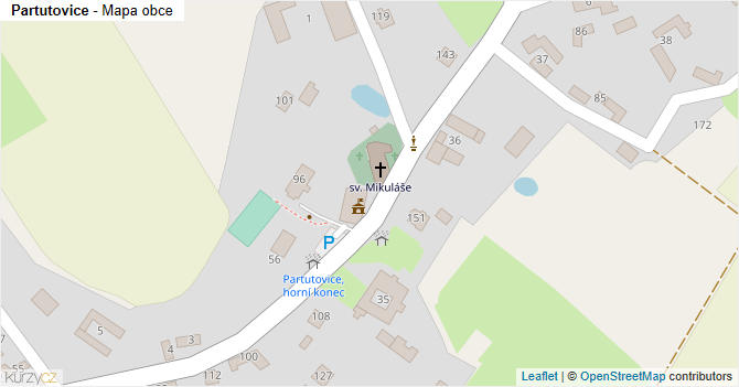 Partutovice - mapa obce