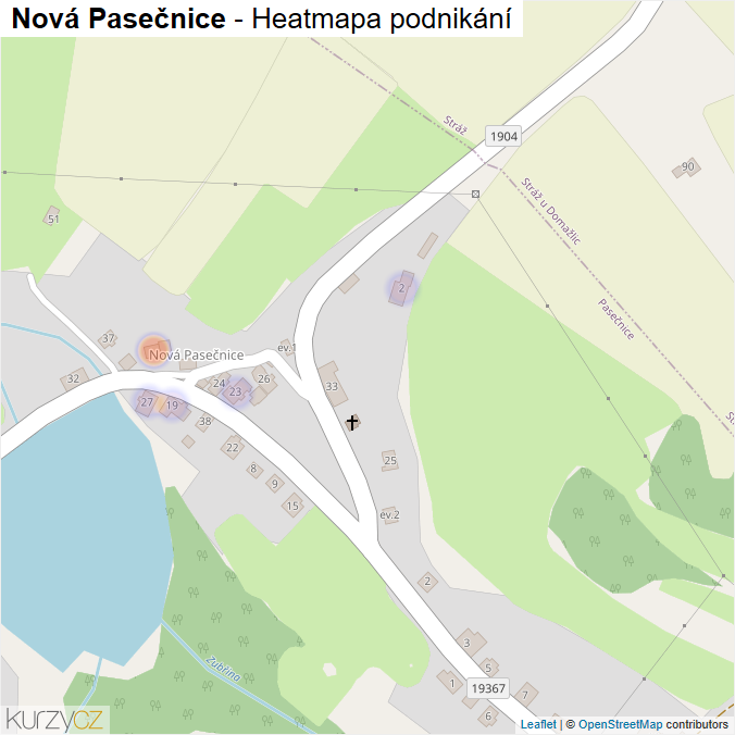 Mapa Nová Pasečnice - Firmy v části obce.
