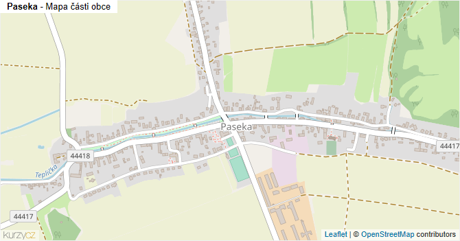 Paseka - mapa části obce