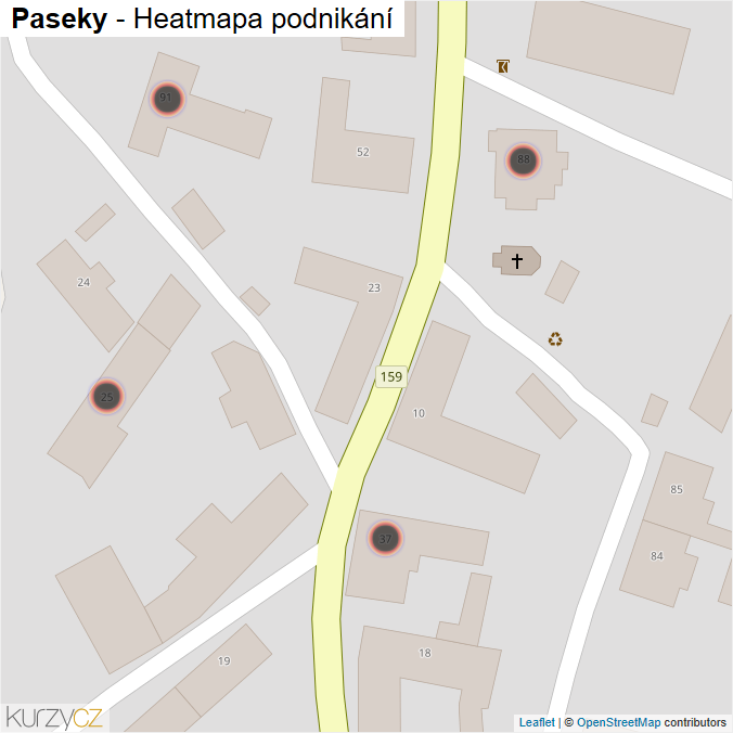 Mapa Paseky - Firmy v obci.
