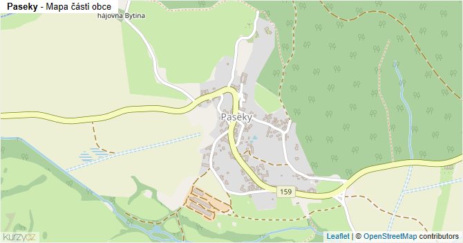 Paseky - mapa části obce