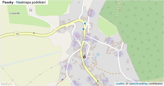 Paseky - mapa podnikání