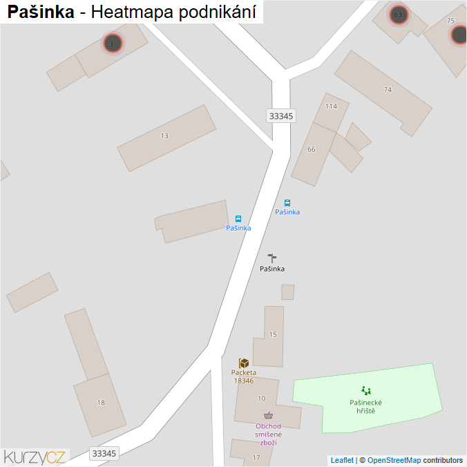 Mapa Pašinka - Firmy v obci.