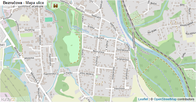 Bezručova - mapa ulice