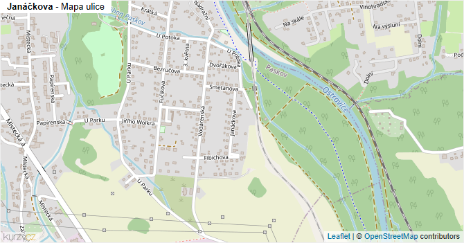 Janáčkova - mapa ulice