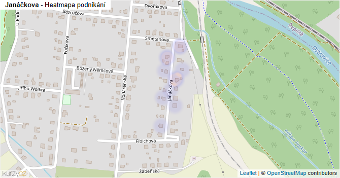 Janáčkova - mapa podnikání