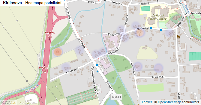 Kirilovova - mapa podnikání