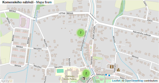 Komenského nábřeží - mapa firem