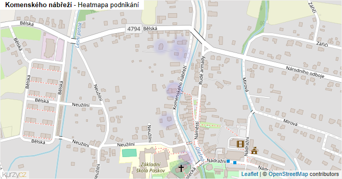 Komenského nábřeží - mapa podnikání