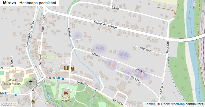 Mírová - mapa podnikání