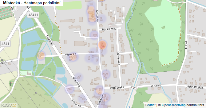 Místecká - mapa podnikání