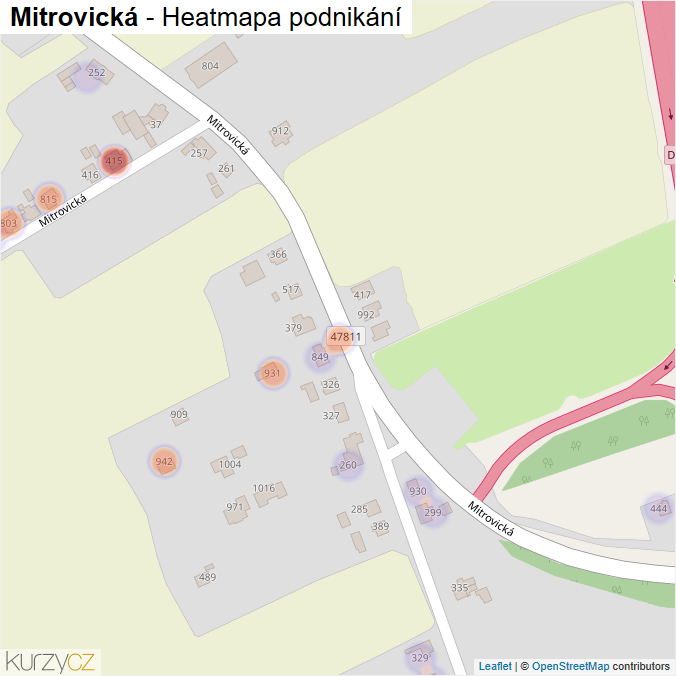 Mapa Mitrovická - Firmy v ulici.