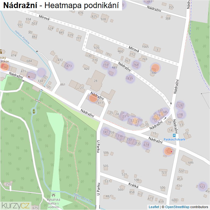 Mapa Nádražní - Firmy v ulici.