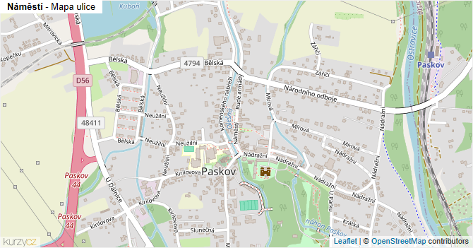Náměstí - mapa ulice