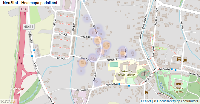 Neužilní - mapa podnikání