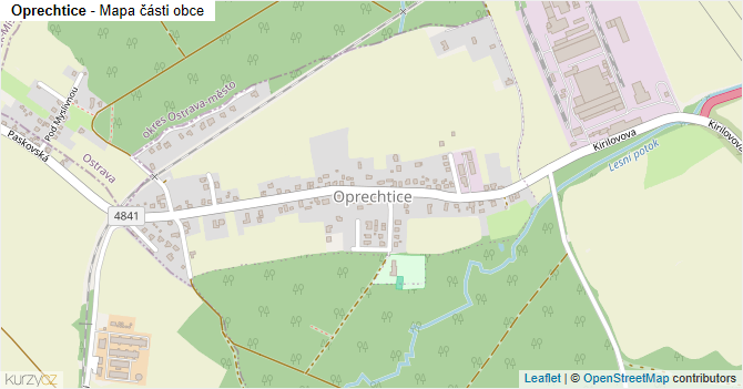 Oprechtice - mapa části obce