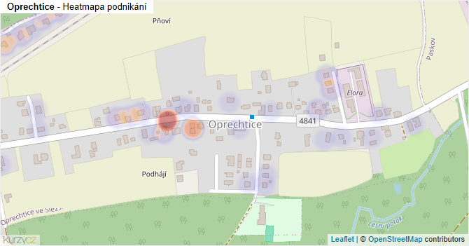 Oprechtice - mapa podnikání