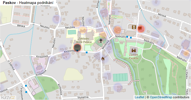 Paskov - mapa podnikání