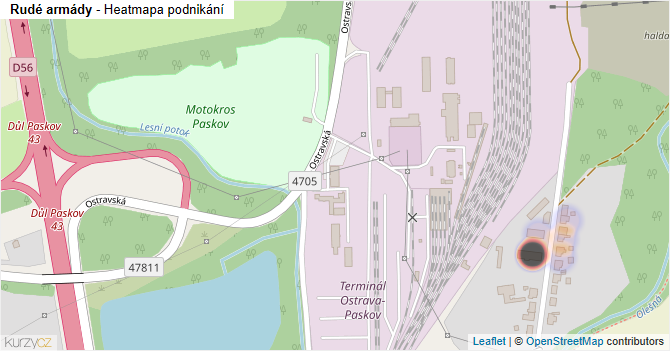 Rudé armády - mapa podnikání