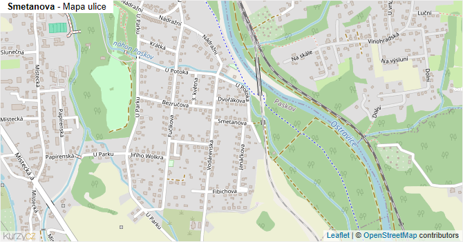 Smetanova - mapa ulice