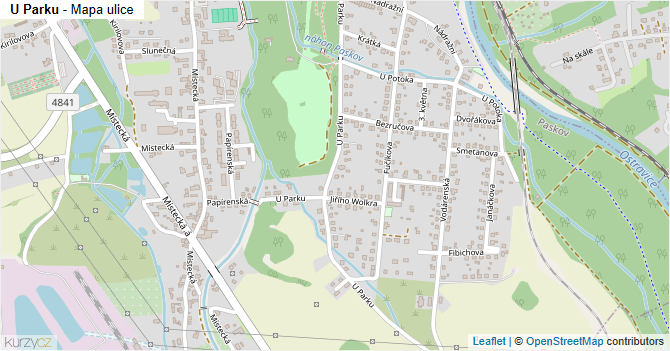 U Parku - mapa ulice