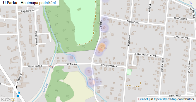 U Parku - mapa podnikání