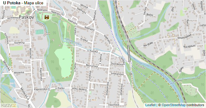 U Potoka - mapa ulice