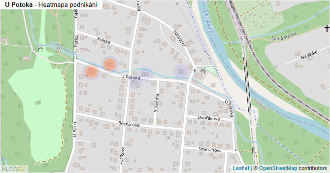 U Potoka - mapa podnikání