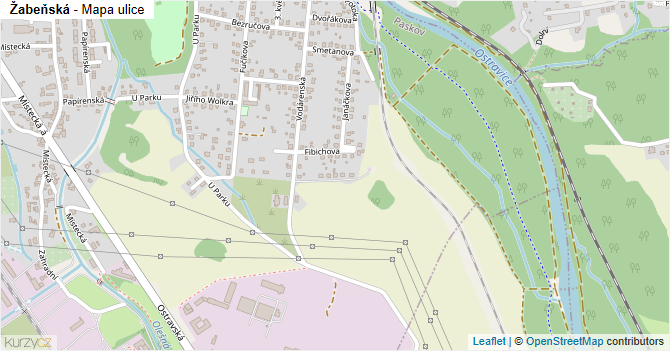 Žabeňská - mapa ulice