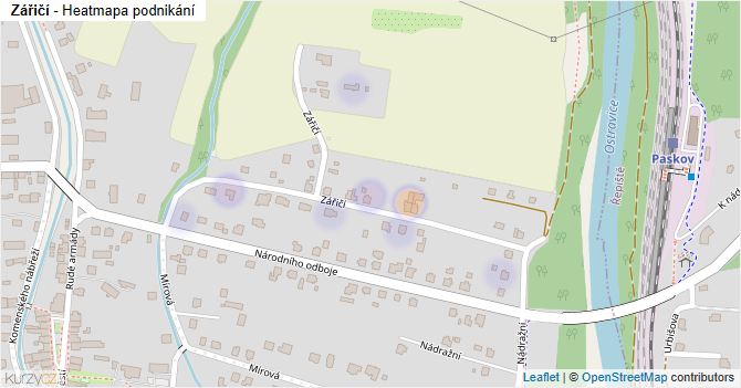 Zářičí - mapa podnikání