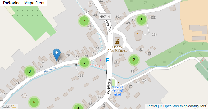 Pašovice - mapa firem