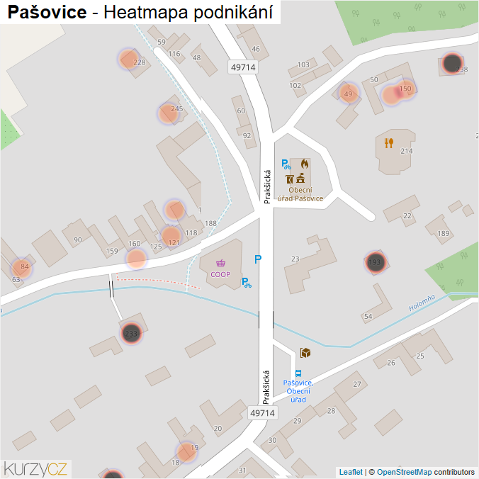 Mapa Pašovice - Firmy v obci.