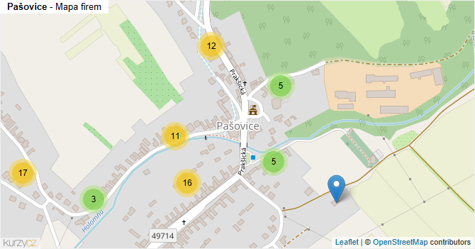 Pašovice - mapa firem