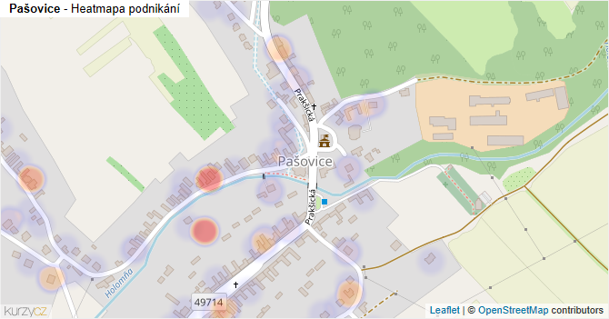 Pašovice - mapa podnikání