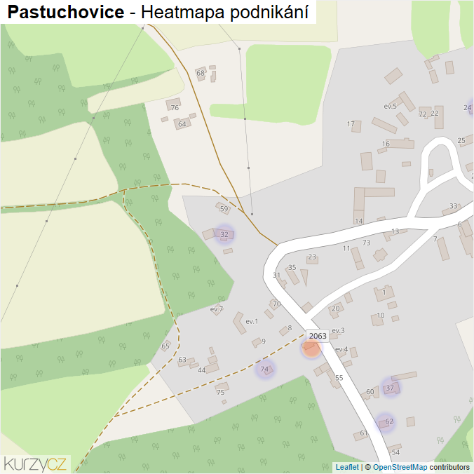 Mapa Pastuchovice - Firmy v části obce.
