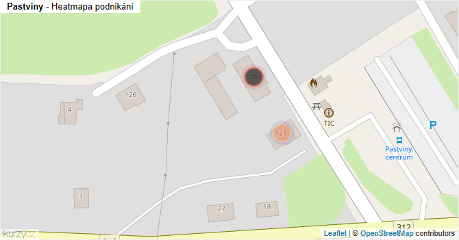 Pastviny - mapa podnikání