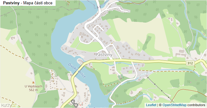 Pastviny - mapa části obce
