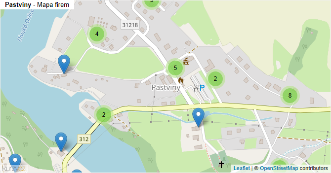 Pastviny - mapa firem
