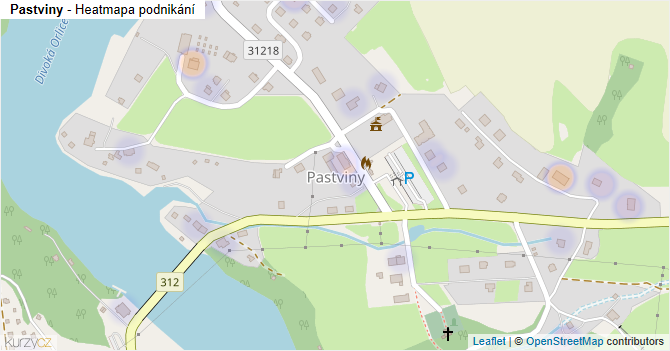 Pastviny - mapa podnikání