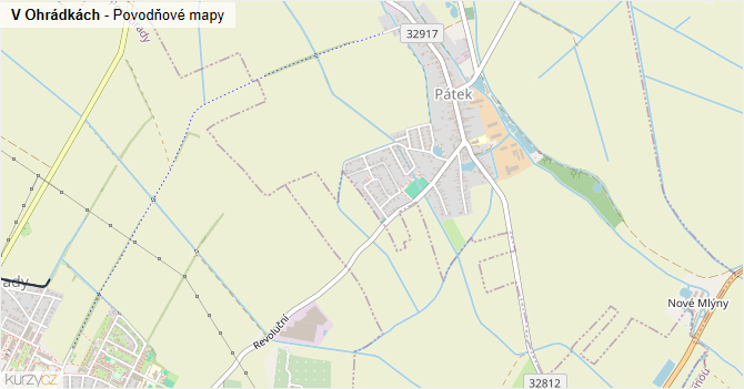 V Ohrádkách - záplavové mapy stoleté vody