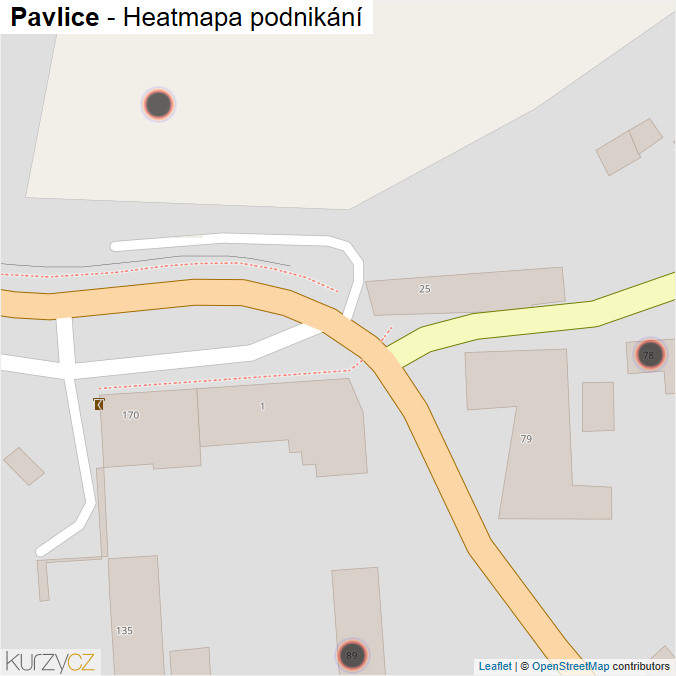 Mapa Pavlice - Firmy v obci.
