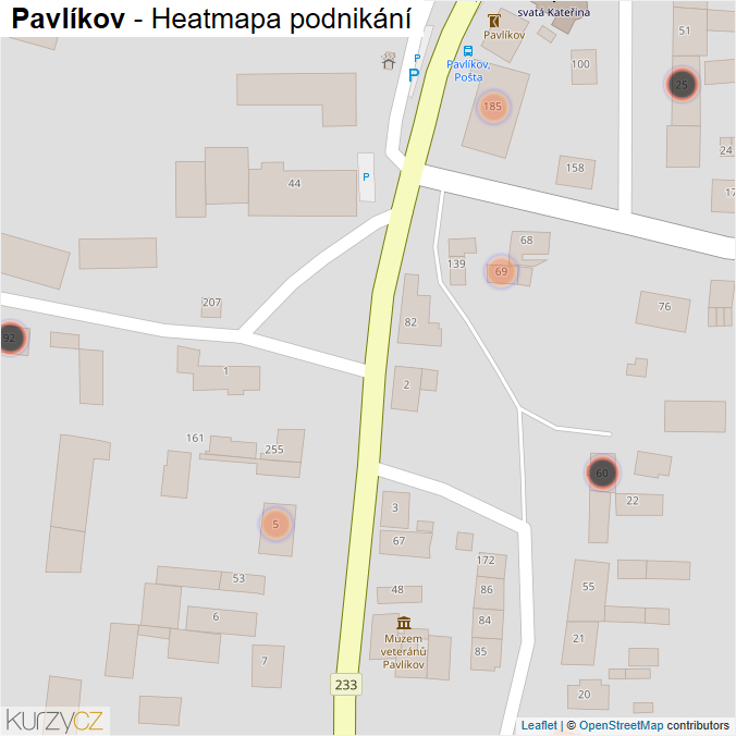 Mapa Pavlíkov - Firmy v obci.