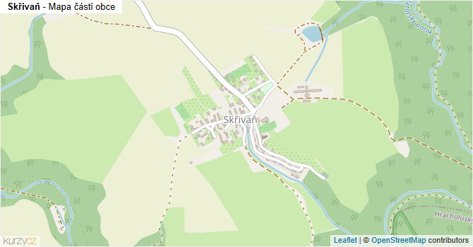 Skřivaň - mapa části obce