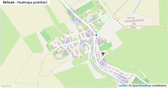 Skřivaň - mapa podnikání