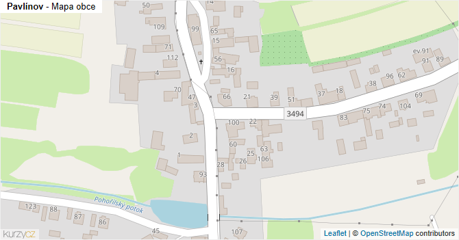 Pavlínov - mapa obce