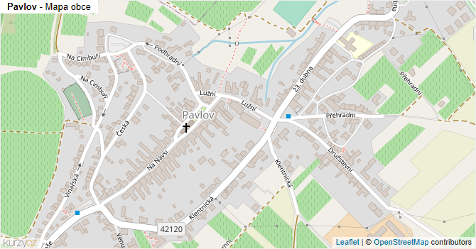 Pavlov - mapa obce