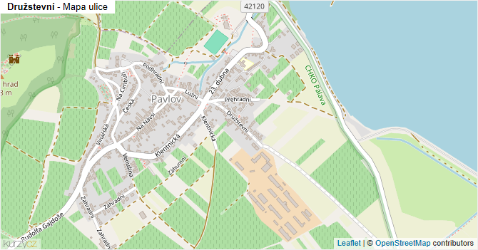 Družstevní - mapa ulice