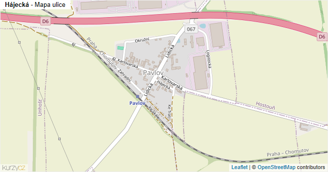 Hájecká - mapa ulice